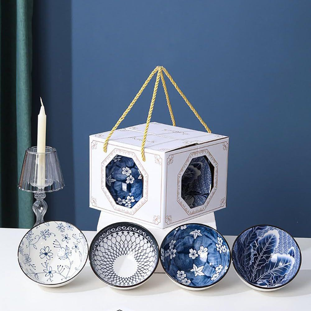 Japanese Style Ceramic Bowl Set of 4