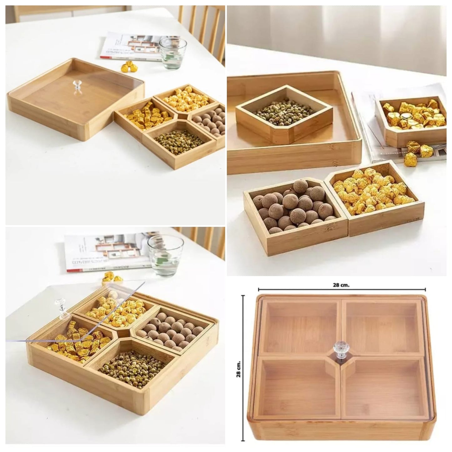 Bamboo Tray with Acrylic Lid