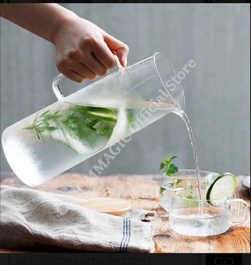 Glass Jug with Bamboo Lid