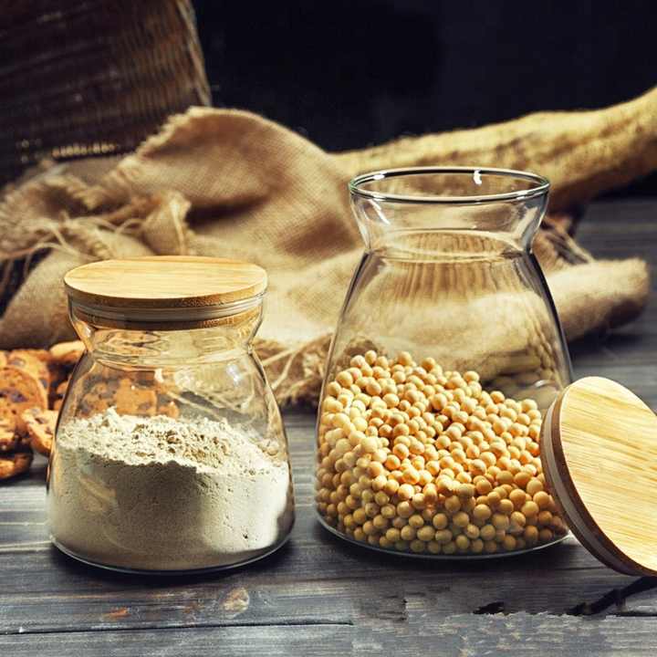 Glass Jars With Bamboo Lids