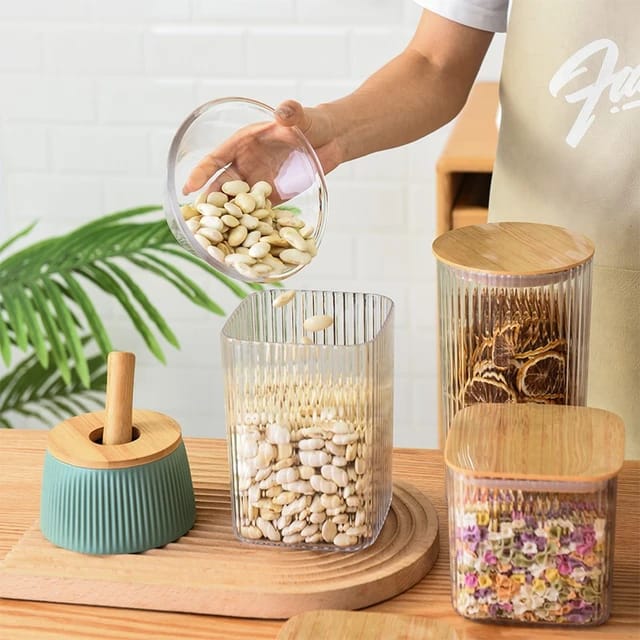 Acrylic Jars With Bamboo Lids