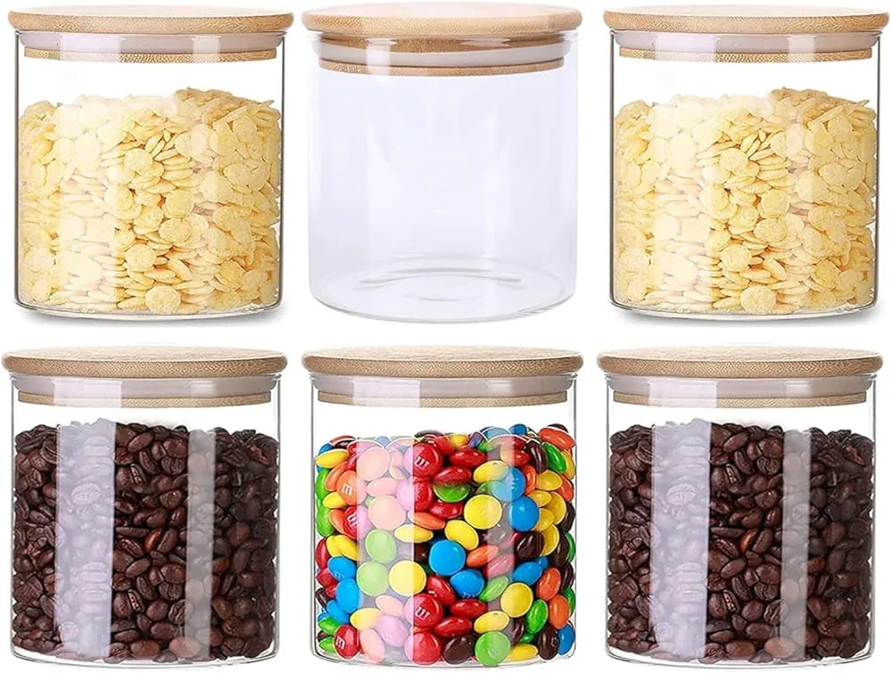 Glass Jar With Bamboo Lid