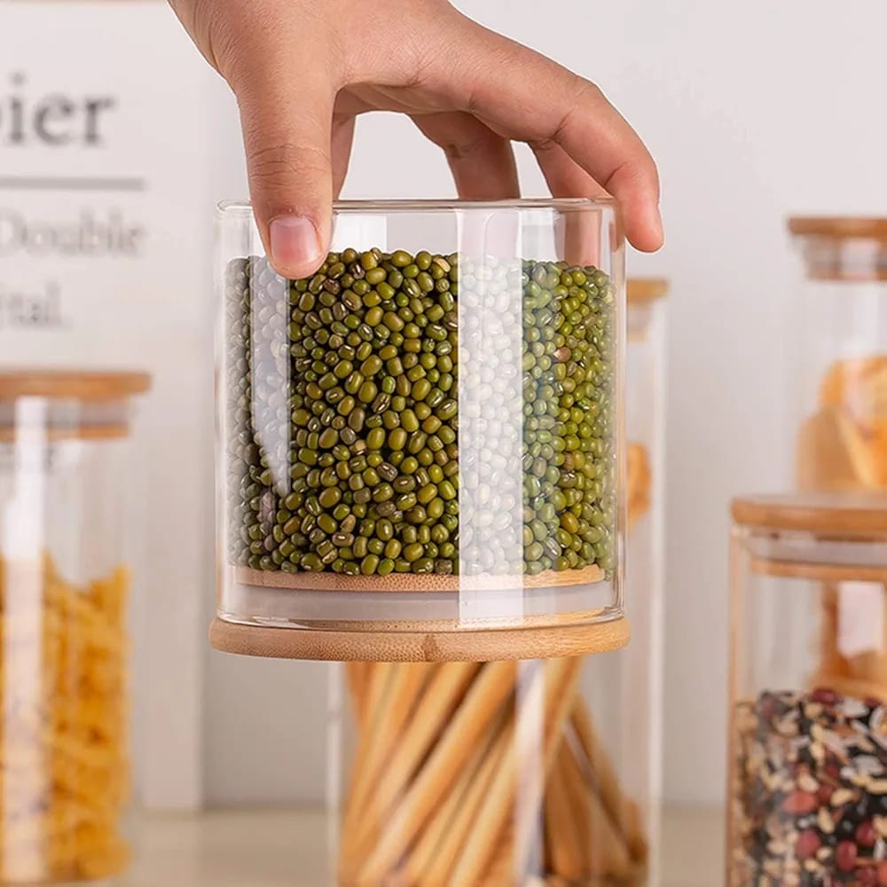 Glass Jar With Bamboo Lid
