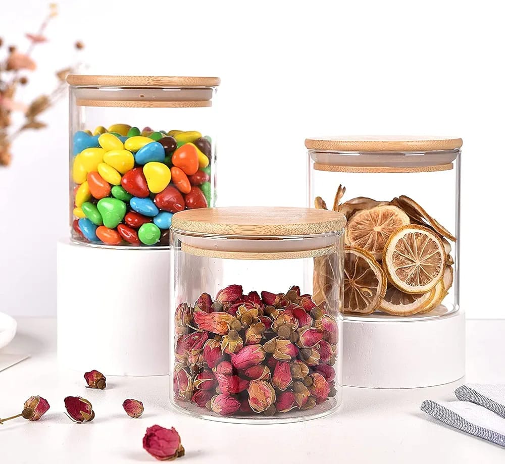 Glass Jar With Bamboo Lid
