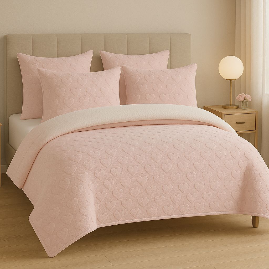 Heart Fleece Comforter