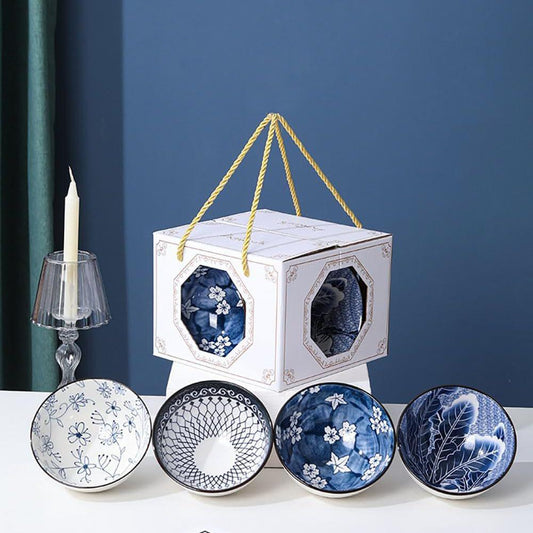 Japanese Style Ceramic Bowl Set of 4