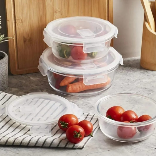 Diamonds 3pc Glass Storage-Round