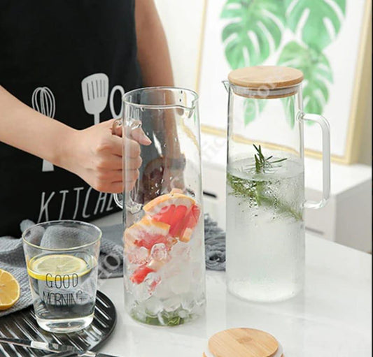 Glass Jug with Bamboo Lid