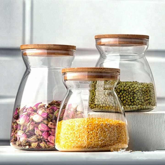 Glass Jars With Bamboo Lids
