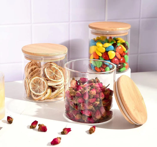 Glass Jar With Bamboo Lid
