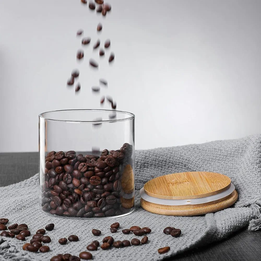 Glass Jar With Bamboo Lid